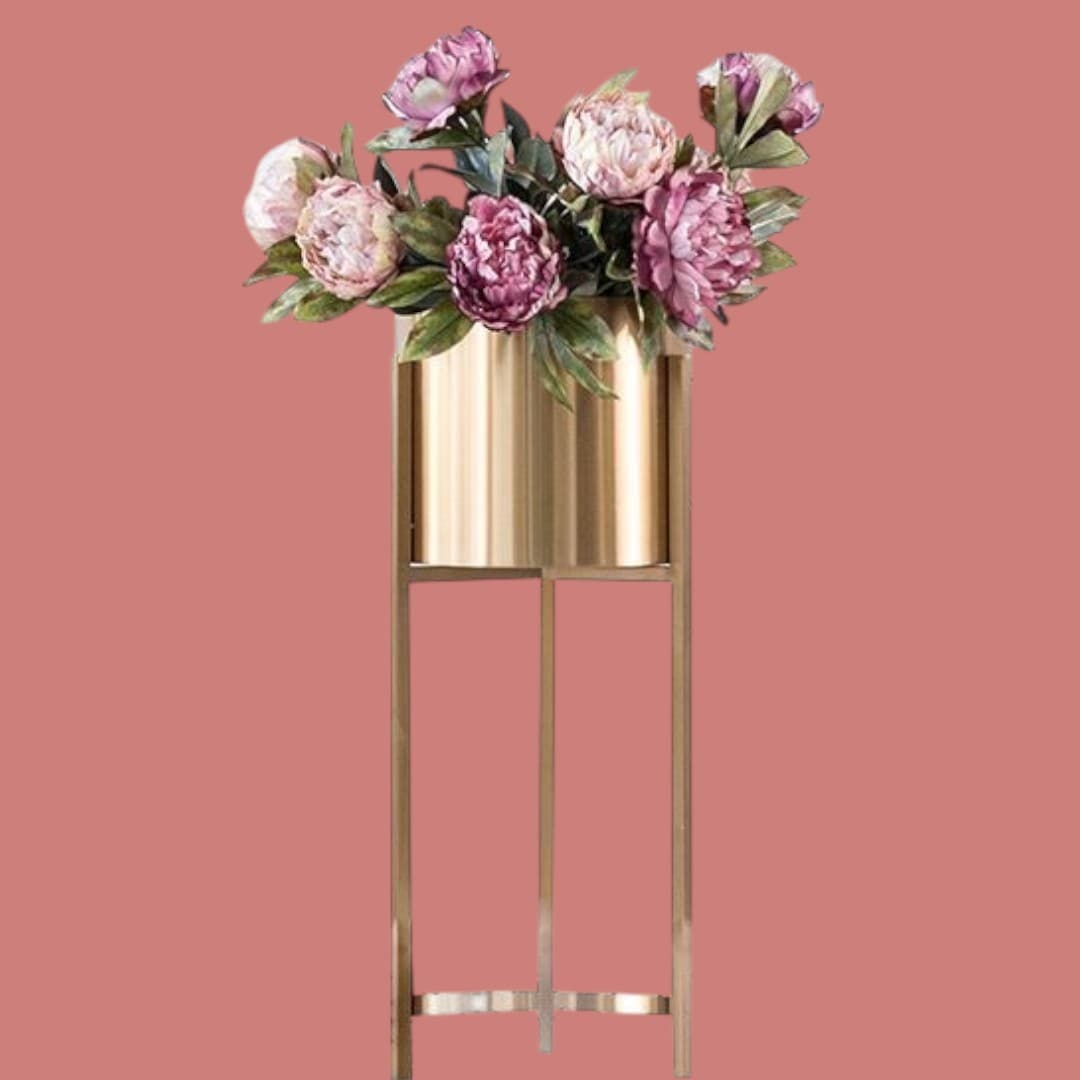 Artificial MIx Colour Arrangement in Metal Stand Pot