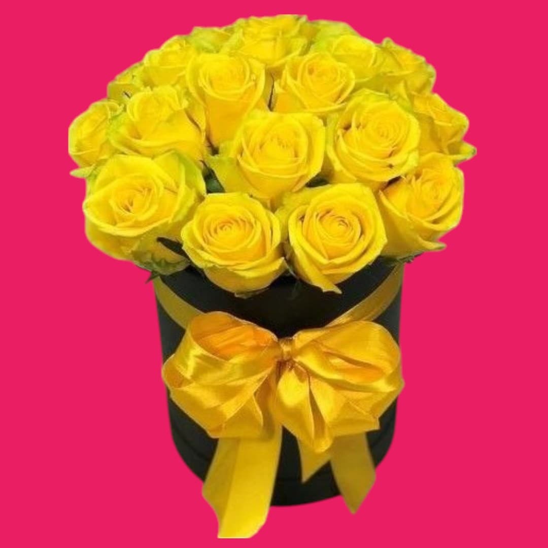 Yellow Fake Roses In A Box — Artificial Plants for Dubai & UAE delivery | Planto.ae