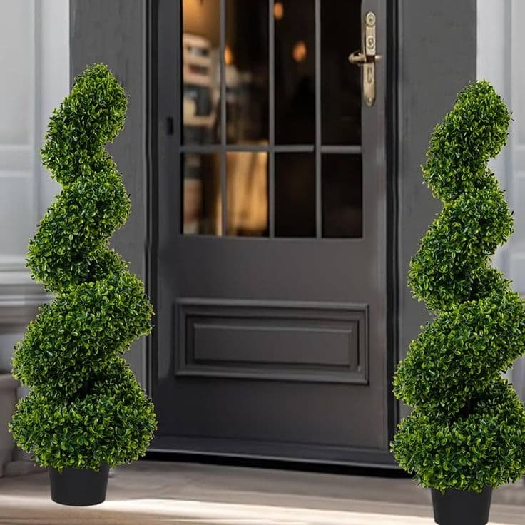 Spiral Topiary Plant – Elegant Entrance Décor(2 plant set)