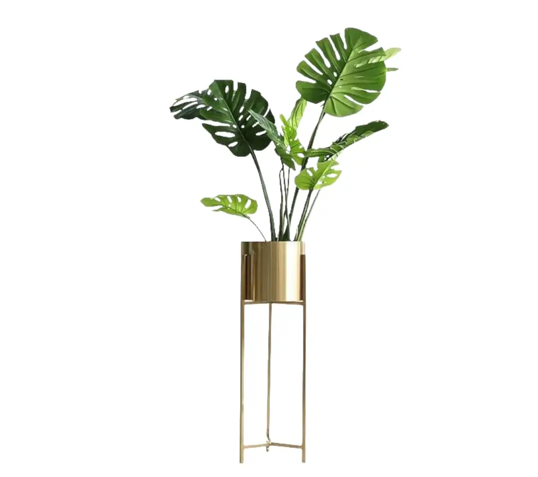 Artificial/Fake Plant In Golden Stand Pot — Artificial Plants for Dubai & UAE delivery | Planto.ae