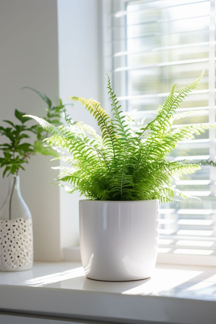 Fern Plant In White Ceramic Pot — photo 2 | Planto.ae UAE