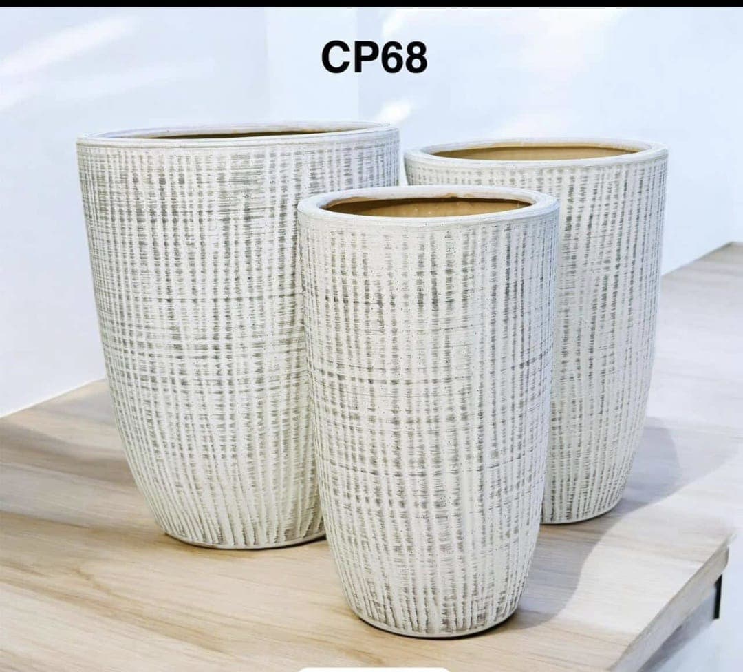 Beautiful Big Three Ceramic Pots — Pots And Planters for Dubai & UAE delivery | Planto.ae