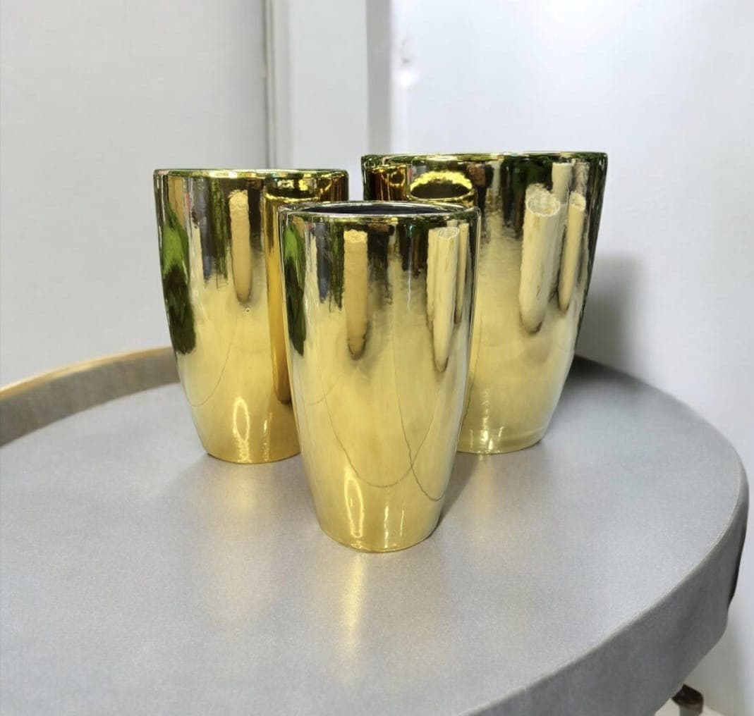 Golden Pot Set — Pots And Planters for Dubai & UAE delivery | Planto.ae