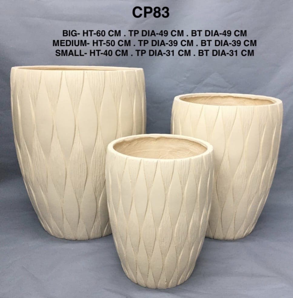 Set Of 3 Fiber Pot — Pots And Planters for Dubai & UAE delivery | Planto.ae